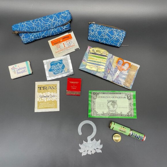 Vintage Travel Bag Cosmetics Case Bangkok Thailand Elephant Sewing Kit 1970s - Picture 6 of 10